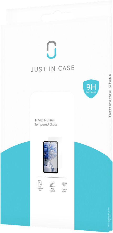 Just In Case Tempered Glass HMD Pulse+ Screenprotector verpakking