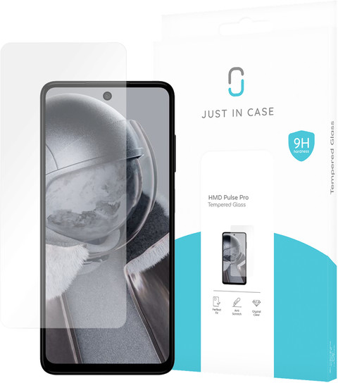 Just In Case Tempered Glass HMD Pulse Pro Screenprotector verpakking