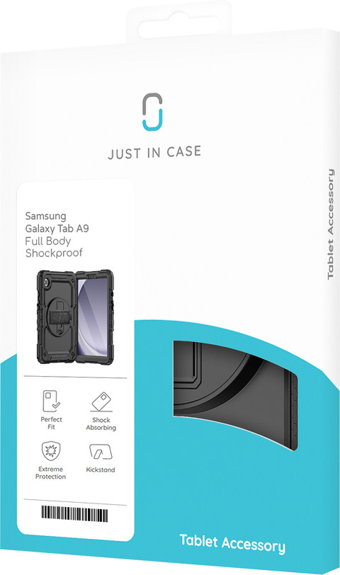 Just in Case Samsung Galaxy Tab A9 Full Body Case Black packaging