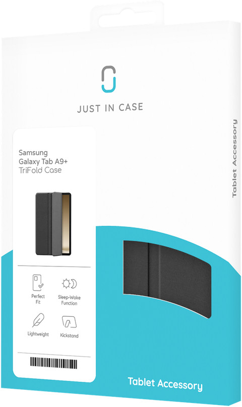 Just in Case Samsung Galaxy Tab A9 Plus TriFold Book Case Black packaging