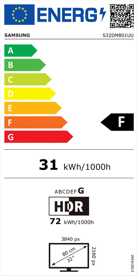 Samsung LS32DM801UUXEN energielabel