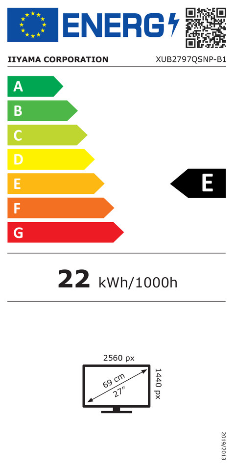 Iiyama ProLite XUB2797QSNP-B1 energy label