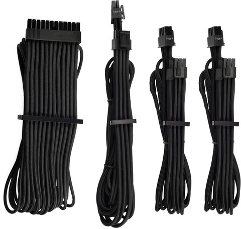 CORSAIR Premium Sleeved PSU Cables Starter Kit - Black Main Image