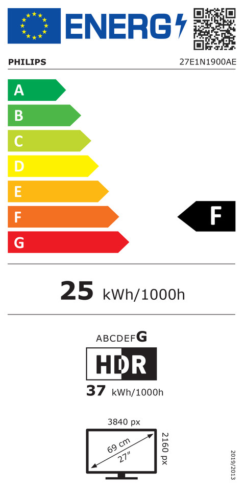 Philips 27E1N1900AE/00 energielabel