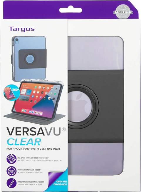 Targus VersaVu Apple iPad (2022) Book Case Black/Transparent packaging