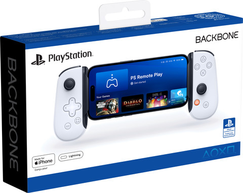 Backbone One 2e Gen Wit PlayStation Editie (Lightning USB) product in gebruik