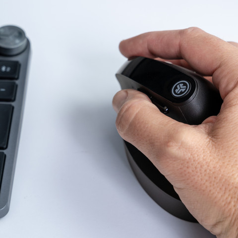 JLab JBuds Wireless Ergonomic Bluetooth Mouse product in use