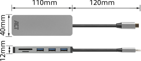 ACT USB-C 4-port USB Hub with Power Delivery detail