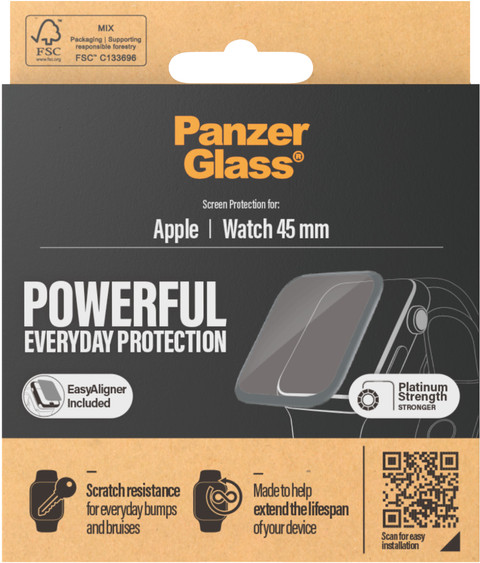 PanzerGlass Apple Watch 45mm Screen Protector Glass packaging