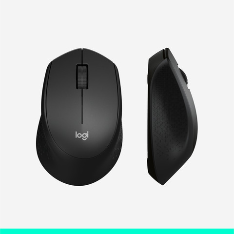 Logitech M330 Silent Plus Wireless Mouse Black left side