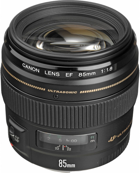 Canon EF 85mm f/1.8 USM bovenkant