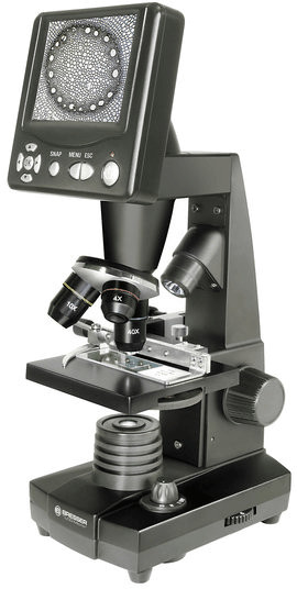 Microscope Bresser LCD 3.5 pouces 50x - 2000x 5MP côté droit