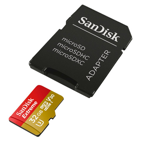 SanDisk microSDHC Extreme 32GB 100MB/s CL10 + SD adapter product in use