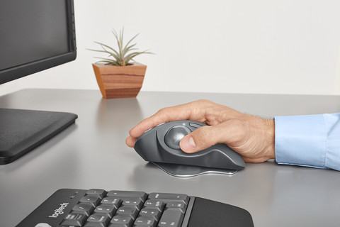 Logitech MX Ergo Wireless Mouse Black product in use