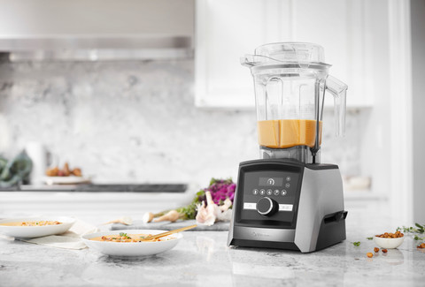 Vitamix Ascent A3500i Brushed Stainless Steel product in use