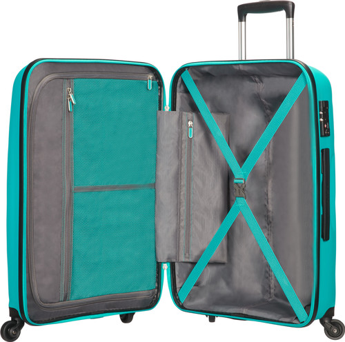 american tourister turquoise luggage