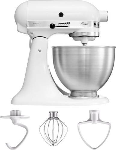 hulp in de huishouding tot nu jukbeen KitchenAid Classic Mixer 5K45SSEWH Wit - Coolblue - Voor 23.59u, morgen in  huis