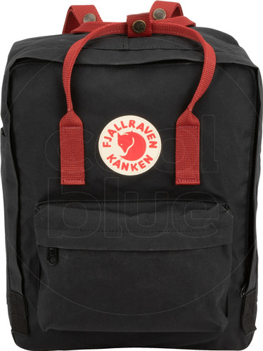 kanken classic black ox red