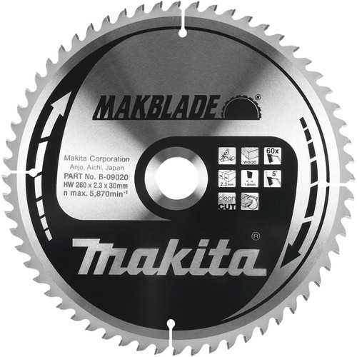 Makita Saw Blade Wood 260x30x2.3mm 80T Main Image