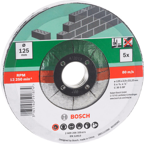 Bosch Slijpschijf Steen 125 mm 5 stuks Main Image