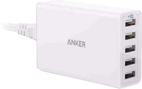 Anker PowerPort Oplader 5 Usb Poorten 12W Wit Main Image