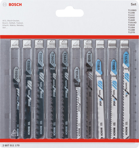 Bosch Professional 10-piece Jigsaw Blade Set (Universal) Main Image