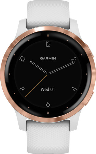 white and gold garmin watch