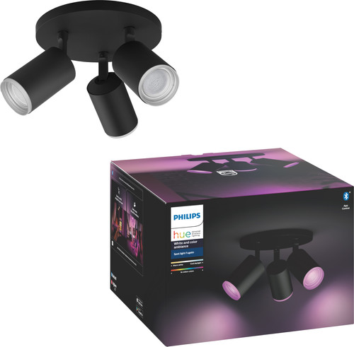 weduwnaar Isolator Natura Philips Hue Fugato 3-Spot White and Color zwart - Coolblue - Voor 23.59u,  morgen in huis