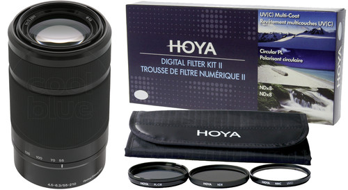 Sony E 55-210mm f/4.5-6.3 OSS Black + Hoya Digital Filter Kit 49mm Main Image