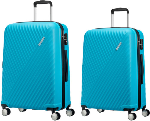 american tourister blue suitcase