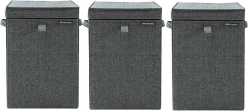 Brabantia 3 Wasboxen - 35 Liter Per Box - Pepper Black Main Image