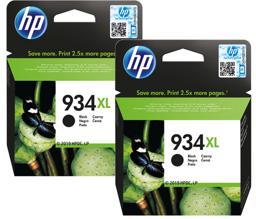 HP 934XL Cartridges Black Duo Pack Main Image