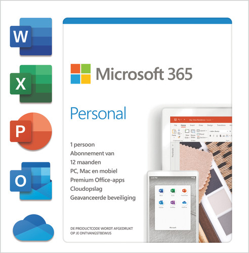 Microsoft 365 Personal NL Abonnement 1 jaar - Coolblue - Voor 23.59u,  morgen in huis