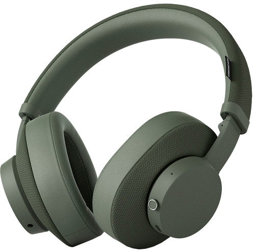 green headphones