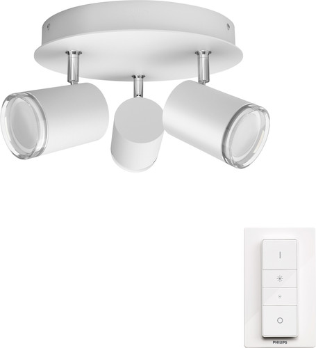 Philips Hue Adore badkameropbouwspot White Ambiance 3-Spot Wit rond + dimmer Main Image