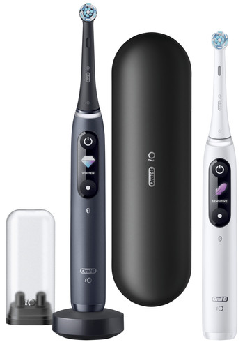 Oral B Io 8n Electric Toothbrushes White And Black Duo Pack Coolblue Before 23 59 Delivered Tomorrow