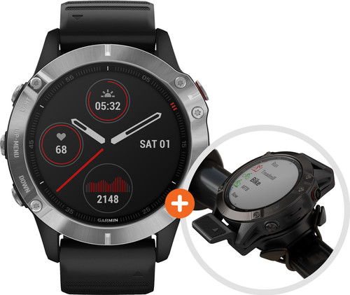 Garmin Fenix 6 - Zwart - 47 mm + Garmin Fenix 6 Quickfit fietssteun -  Coolblue - Voor 23.59u, morgen in huis