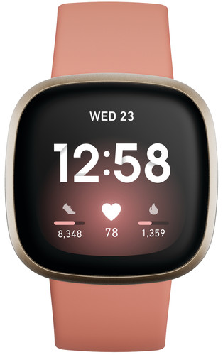 touw Welke Voorstellen Fitbit Versa 3 Goud/Roze - Coolblue - Voor 23.59u, morgen in huis