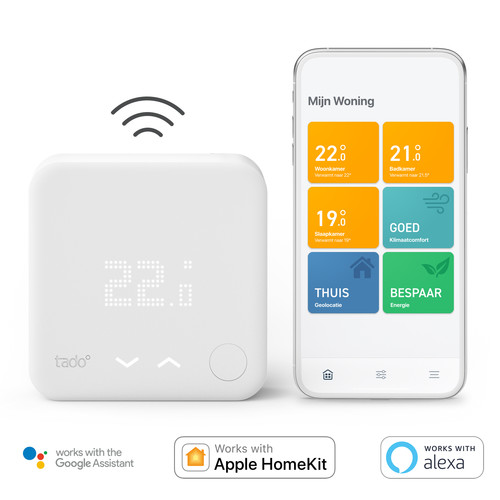 Lijm Puur achterzijde Tado Slimme Thermostaat V3+ draadloos startpakket - Coolblue - Voor 23.59u,  morgen in huis