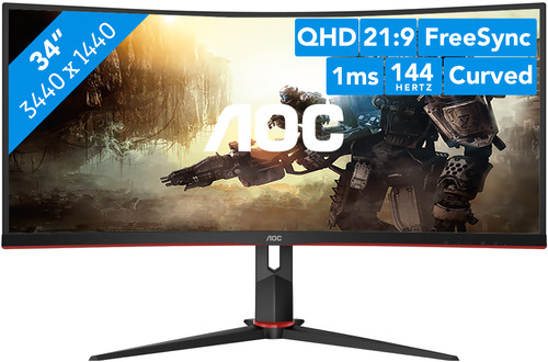 Monitor gaming curvo AOC CU34G2X/BK 34 QHD 144Hz - Monitor LED