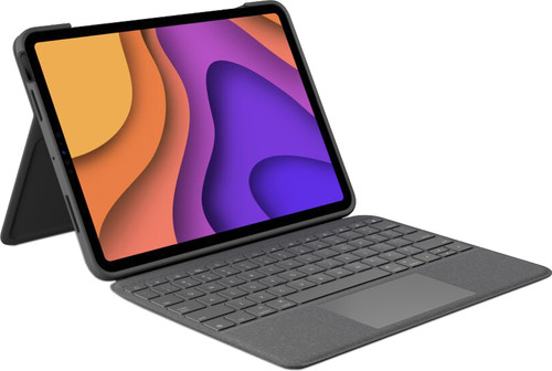 beeld Boost Actief Logitech Folio Touch Apple iPad Air (2022/2020) Toetsenbordhoes QWERTY  Grijs - Coolblue - Voor 23.59u, morgen in huis