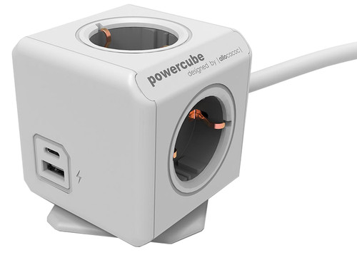 Allocacoc PowerCube Power Strip with USB-A and USB-C Ports Main Image