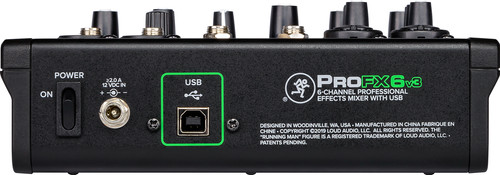 Mackie PROFX6V3 achterkant