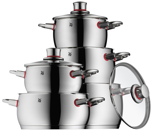 MasterPRO Foodies Pannenset, 5-delig in 1, multifunctionele set van gegoten aluminium, koken, grillen, braden en stomen, inclusief accessoires, voor alle warmtebronnen