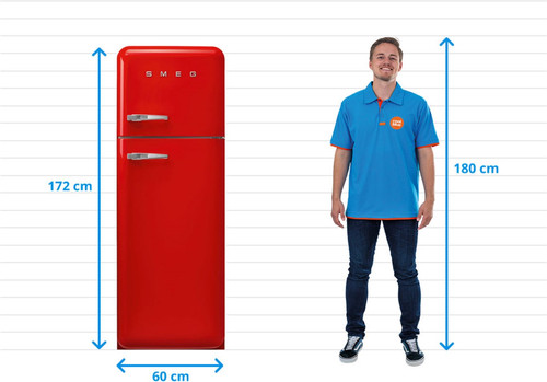 Red Free standing refrigerator FAB30RRD5 Smeg