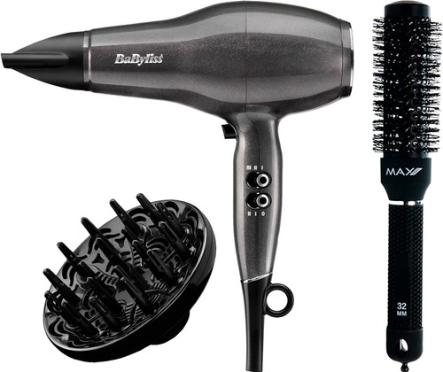 Componist vervangen Plagen BaByliss Platinum Diamond 2300 Fohn D6490DE + Max Pro Ceramic Radial Brush  - 32 mm - Coolblue - Voor 23.59u, morgen in huis