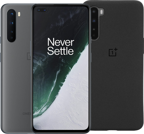OnePlus Nord 256GB Light Gray 5G + OnePlus Nord Sandstone Back Cover Black Main Image