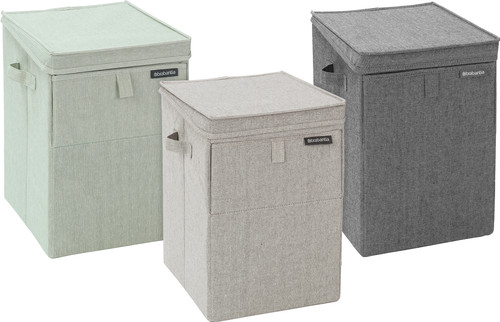 Brabantia 3 Laundry boxes 35L - Green, Pepper Black, and Gray Main Image