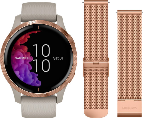 Garmin Venu Rosé Goud/Beige + Garmin Milanees Bandje Roségoud - Coolblue -  Voor 23.59u, morgen in huis