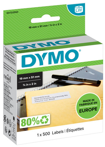 DYMO Authentieke Kleine Multifunctionele Labels (19 mm x 51 mm) Main Image